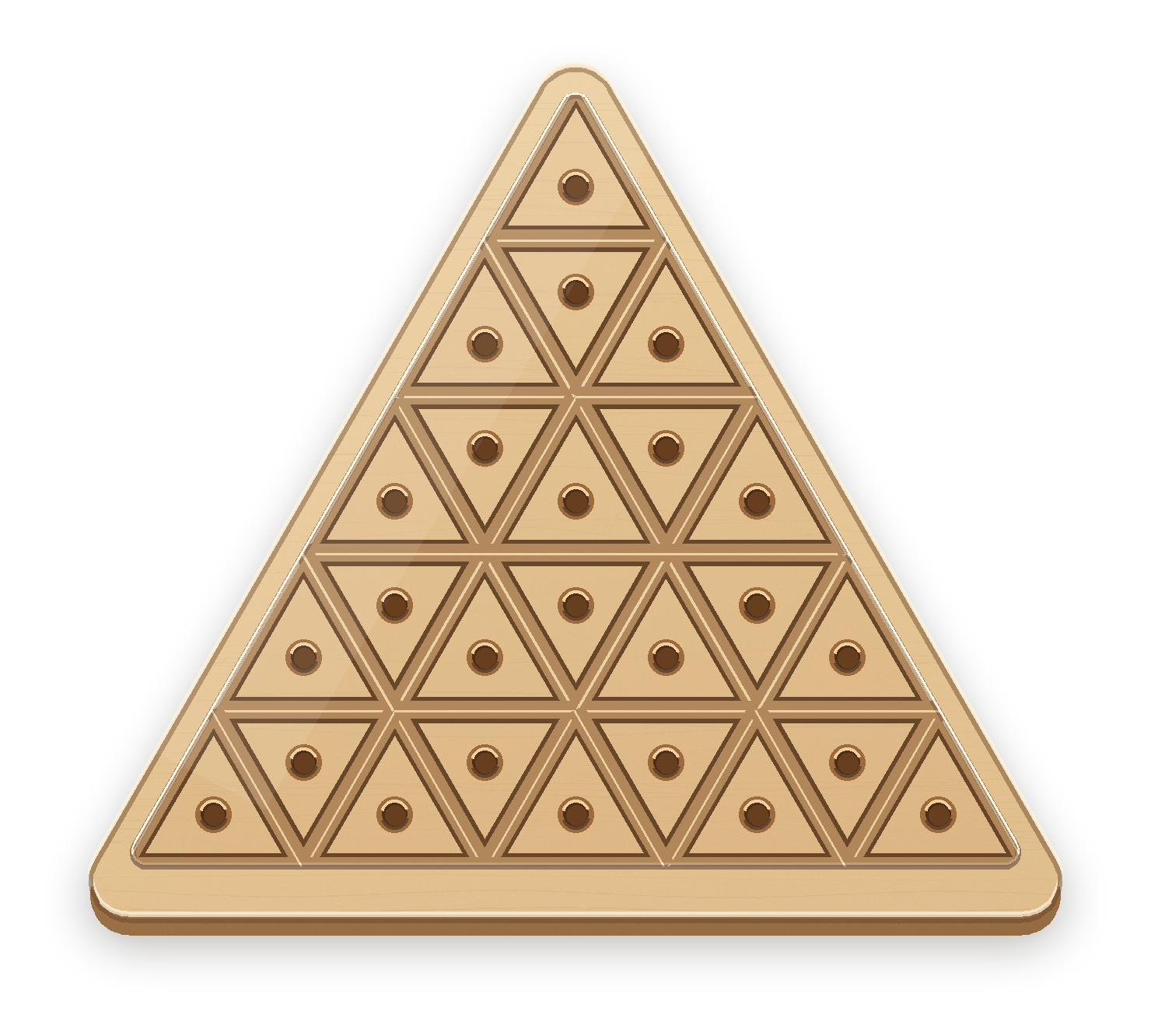 The clean triangular Triyra board before a game begins